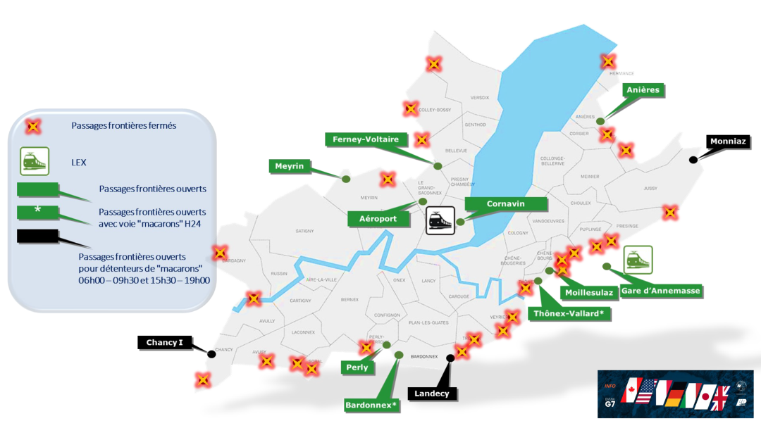 carte passages frontières - G7